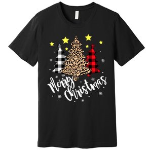 Christmas Pajamas Matching Xmas Merry Christmas Tree Leopad Gift Premium T-Shirt