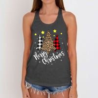 Christmas Pajamas Matching Xmas Merry Christmas Tree Leopad Gift Women's Knotted Racerback Tank