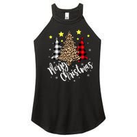 Christmas Pajamas Matching Xmas Merry Christmas Tree Leopad Gift Women's Perfect Tri Rocker Tank