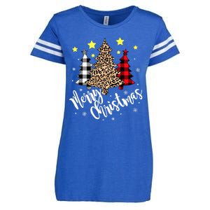 Christmas Pajamas Matching Xmas Merry Christmas Tree Leopad Gift Enza Ladies Jersey Football T-Shirt