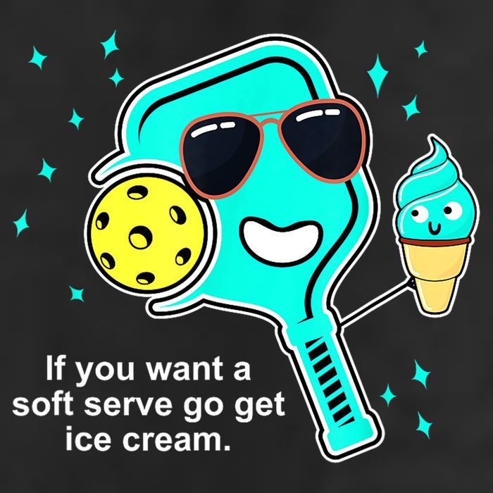 Cute Pickleball Meme If You Want A Soft Serve Go Get Ice Cream Gift 7 Panel Mesh Trucker Snapback Hat