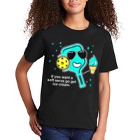Cute Pickleball Meme If You Want A Soft Serve Go Get Ice Cream Gift Kids T-Shirt