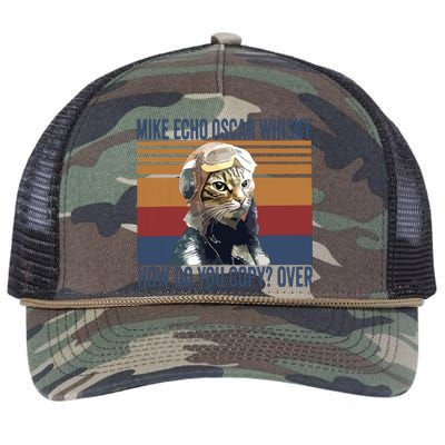 Cat Pilot Mike Echo Oscar Whisky How Do You Copy Retro Rope Trucker Hat Cap