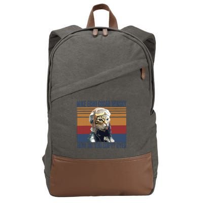 Cat Pilot Mike Echo Oscar Whisky How Do You Copy Cotton Canvas Backpack