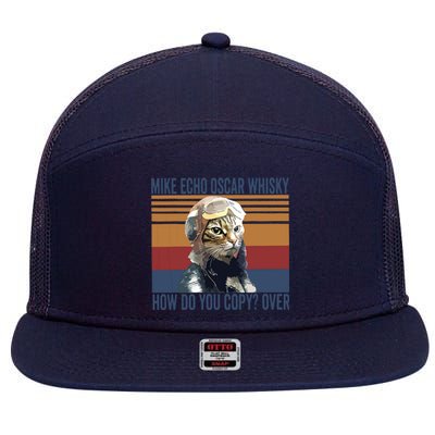 Cat Pilot Mike Echo Oscar Whisky How Do You Copy 7 Panel Mesh Trucker Snapback Hat