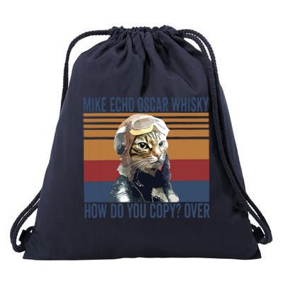 Cat Pilot Mike Echo Oscar Whisky How Do You Copy Drawstring Bag