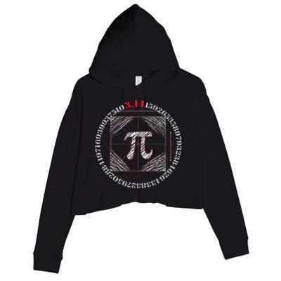 Cool Pi March 14 Math Day Mathematics Happy Pi Day Gift Crop Fleece Hoodie