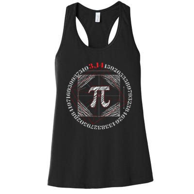 Cool Pi March 14 Math Day Mathematics Happy Pi Day Gift Women's Racerback Tank