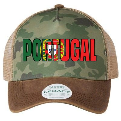 Cool Portugal Mashup Word Flag Legacy Tie Dye Trucker Hat