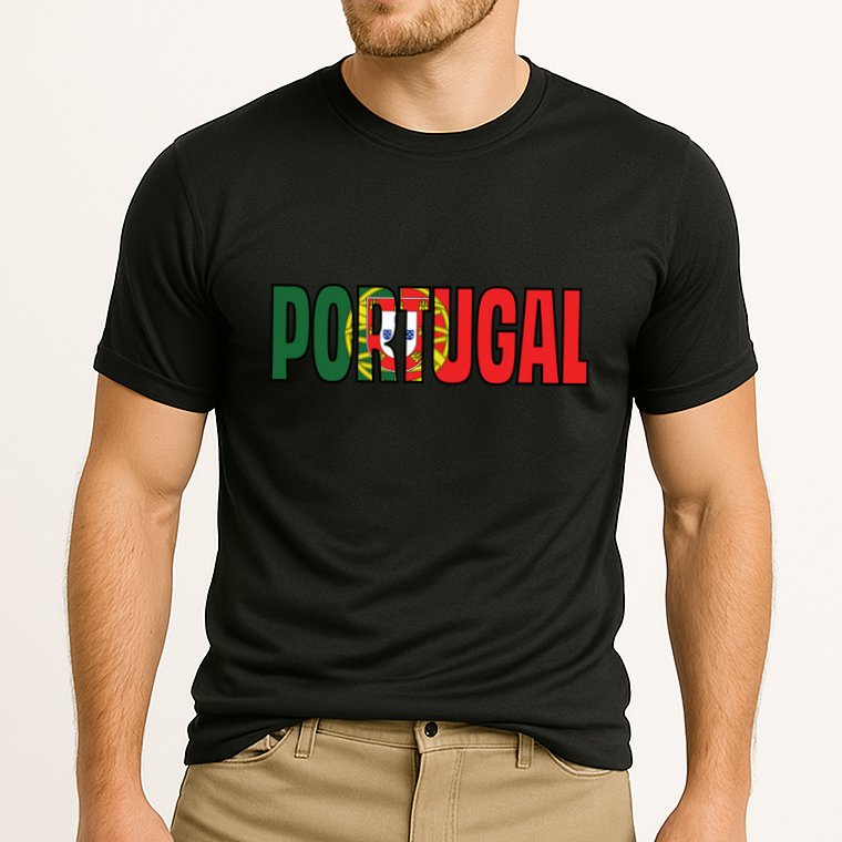 Cool Portugal Mashup Word Flag Performance Shirt