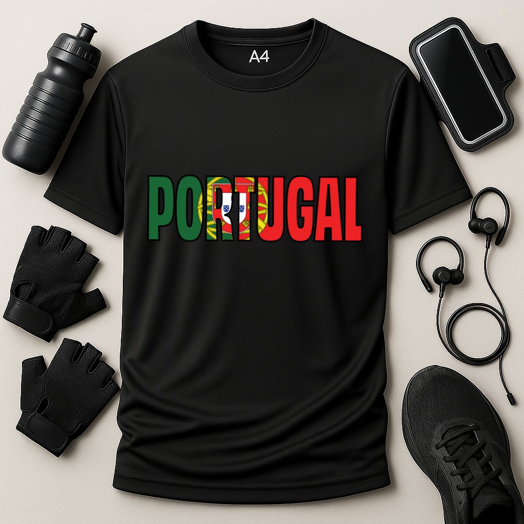 Cool Portugal Mashup Word Flag Performance Shirt