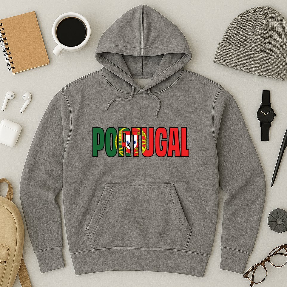 Cool Portugal Mashup Word Flag Hoodie