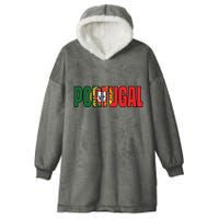 Cool Portugal Mashup Word Flag Hooded Wearable Blanket