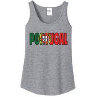 Cool Portugal Mashup Word Flag Ladies Essential Tank