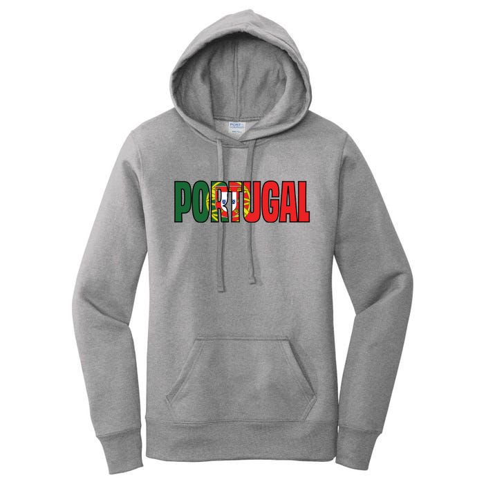 Cool Portugal Mashup Word Flag Women's Pullover Hoodie