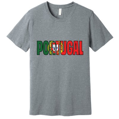 Cool Portugal Mashup Word Flag Premium T-Shirt