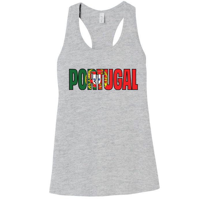 Cool Portugal Mashup Word Flag Women's Racerback Tank