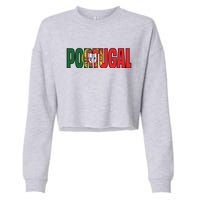 Cool Portugal Mashup Word Flag Cropped Pullover Crew