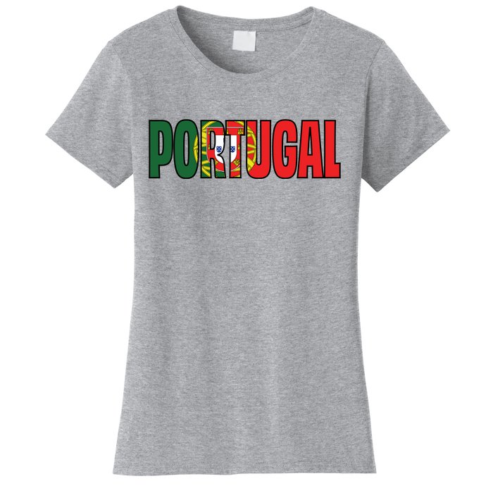 Cool Portugal Mashup Word Flag Women's T-Shirt