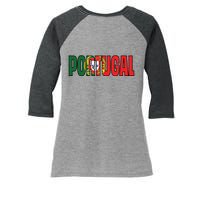 Cool Portugal Mashup Word Flag Women's Tri-Blend 3/4-Sleeve Raglan Shirt