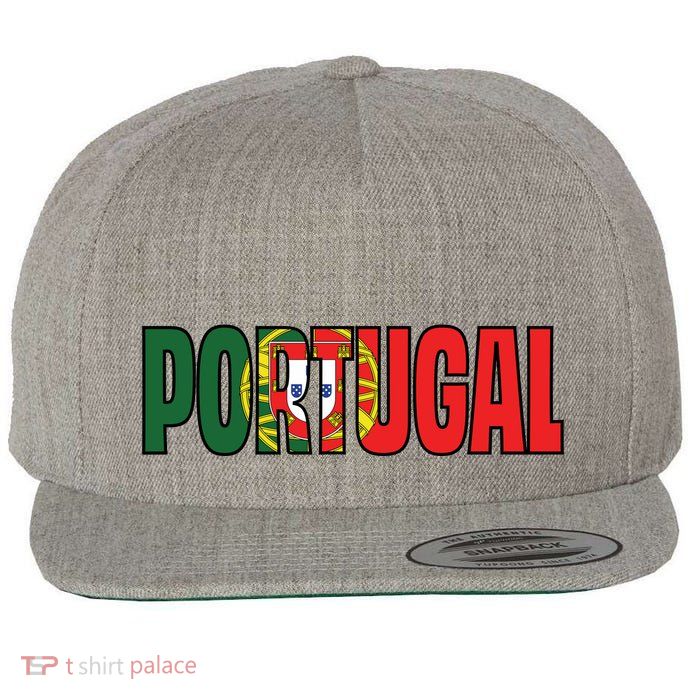 Cool Portugal Mashup Word Flag Wool Snapback Cap