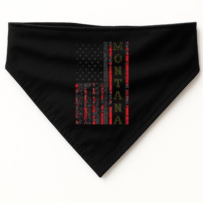 Cool Patriotic Montana Usa Us Flag USA-Made Doggie Bandana