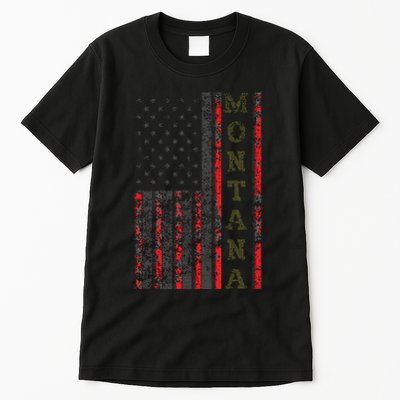 Cool Patriotic Montana Usa Us Flag Tall T-Shirt