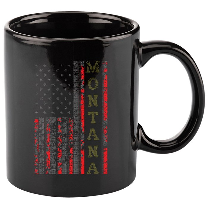 Cool Patriotic Montana Usa Us Flag 11oz C Handle Ceramic Mug