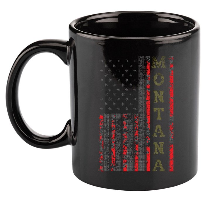 Cool Patriotic Montana Usa Us Flag 11oz C Handle Ceramic Mug