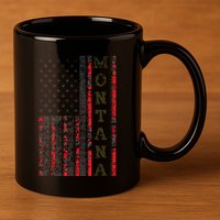 Cool Patriotic Montana Usa Us Flag 11oz C Handle Ceramic Mug