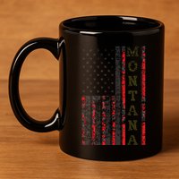 Cool Patriotic Montana Usa Us Flag 11oz C Handle Ceramic Mug
