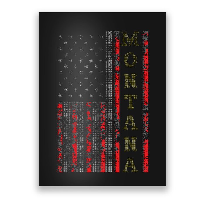 Cool Patriotic Montana Usa Us Flag Poster