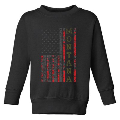 Cool Patriotic Montana Usa Us Flag Toddler Sweatshirt