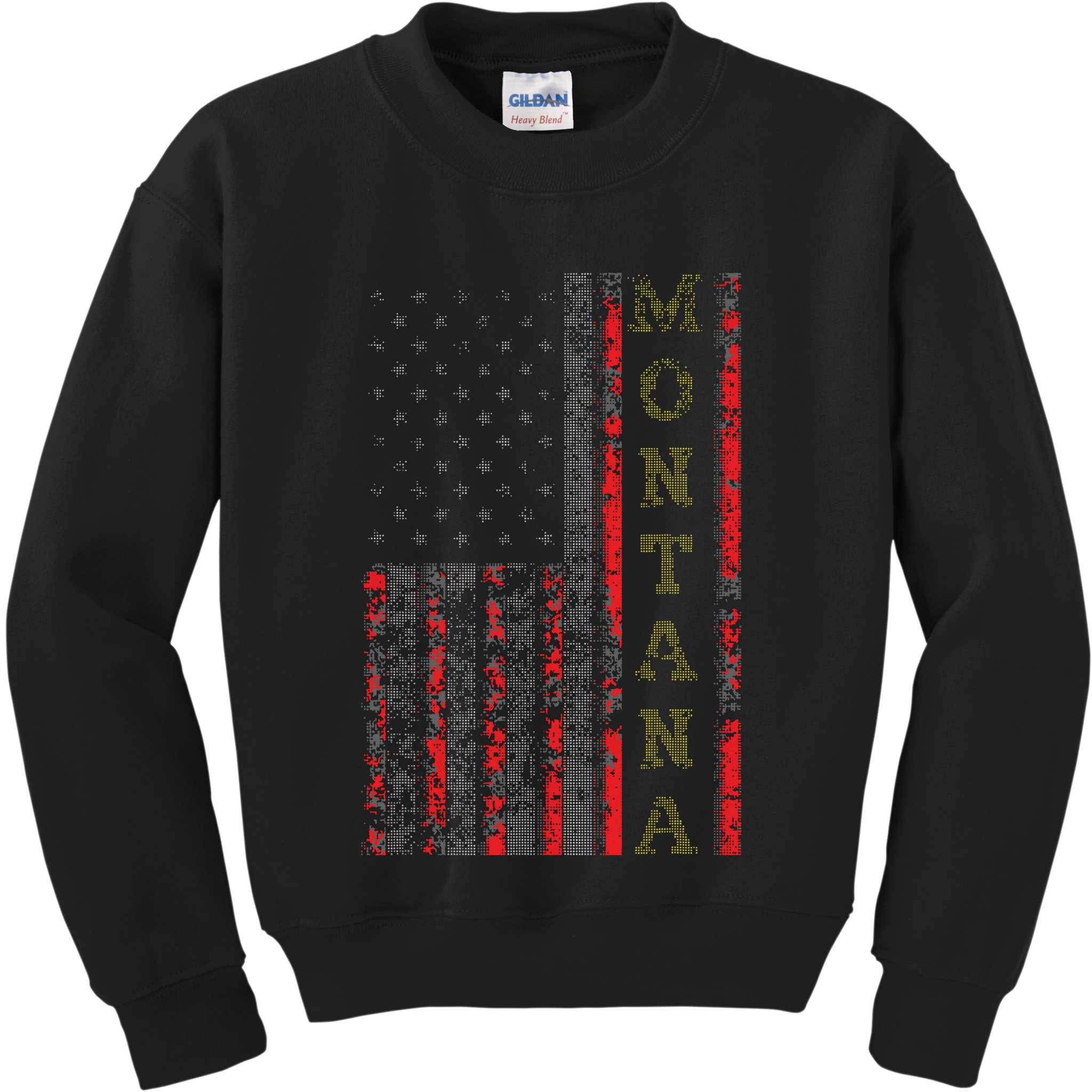 Cool Patriotic Montana Usa Us Flag Kids Sweatshirt
