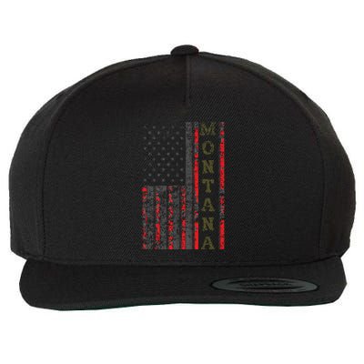 Cool Patriotic Montana Usa Us Flag Wool Snapback Cap