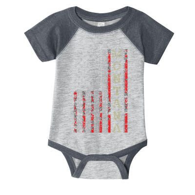 Cool Patriotic Montana Usa Us Flag Infant Baby Jersey Bodysuit