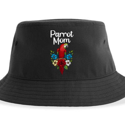 Cool Parrot Mom For Wo Girls Tropical Bird Lovers Owners Sustainable Bucket Hat