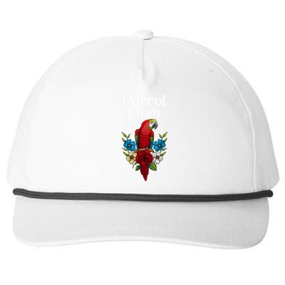 Cool Parrot Mom For Wo Girls Tropical Bird Lovers Owners Snapback Five-Panel Rope Hat