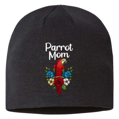 Cool Parrot Mom For Wo Girls Tropical Bird Lovers Owners Sustainable Beanie