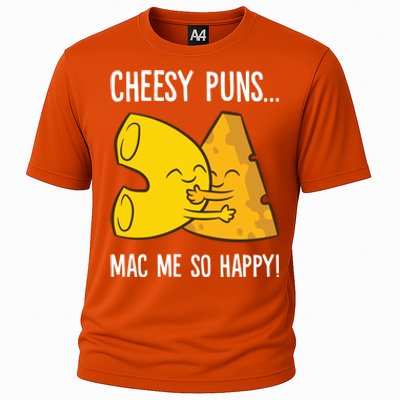 Cheesy Puns Mac Me So Happy Funny Mac And Cheese Gift Cooling Performance Crew T-Shirt