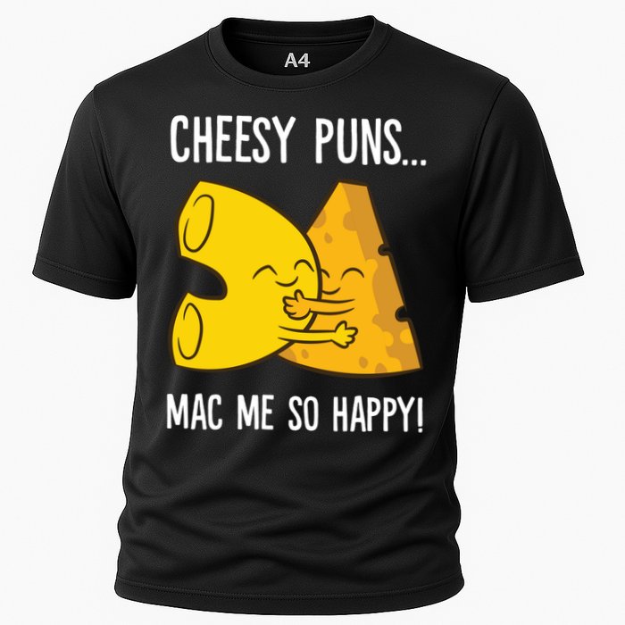 Cheesy Puns Mac Me So Happy Funny Mac And Cheese Gift Cooling Performance Crew T-Shirt