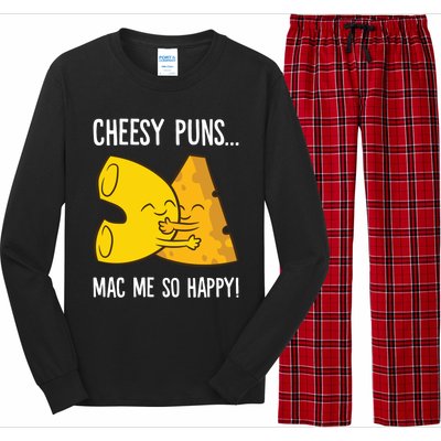 Cheesy Puns Mac Me So Happy Funny Mac And Cheese Gift Long Sleeve Pajama Set