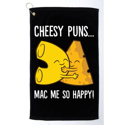 Cheesy Puns Mac Me So Happy Funny Mac And Cheese Gift Golf Towel