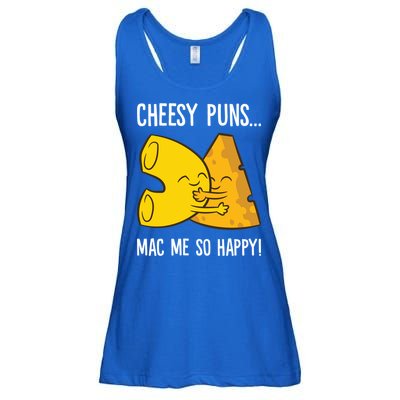 Cheesy Puns Mac Me So Happy Funny Mac And Cheese Gift Ladies Essential Flowy Tank