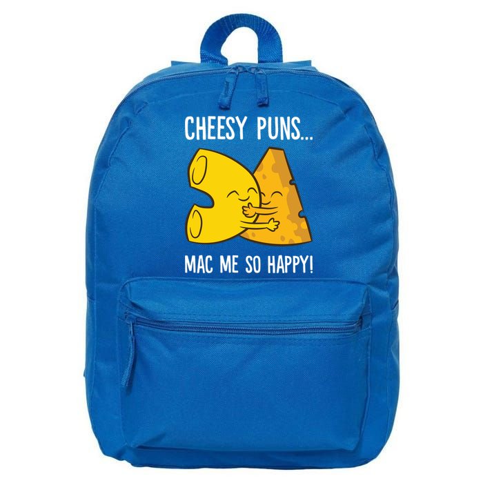 Cheesy Puns Mac Me So Happy Funny Mac And Cheese Gift 16 in Basic Backpack
