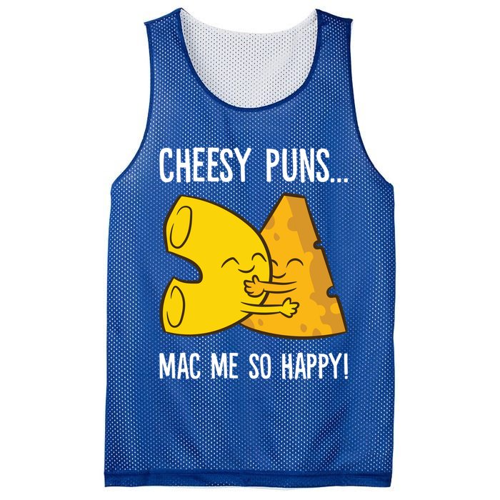 Cheesy Puns Mac Me So Happy Funny Mac And Cheese Gift Mesh Reversible Basketball Jersey Tank