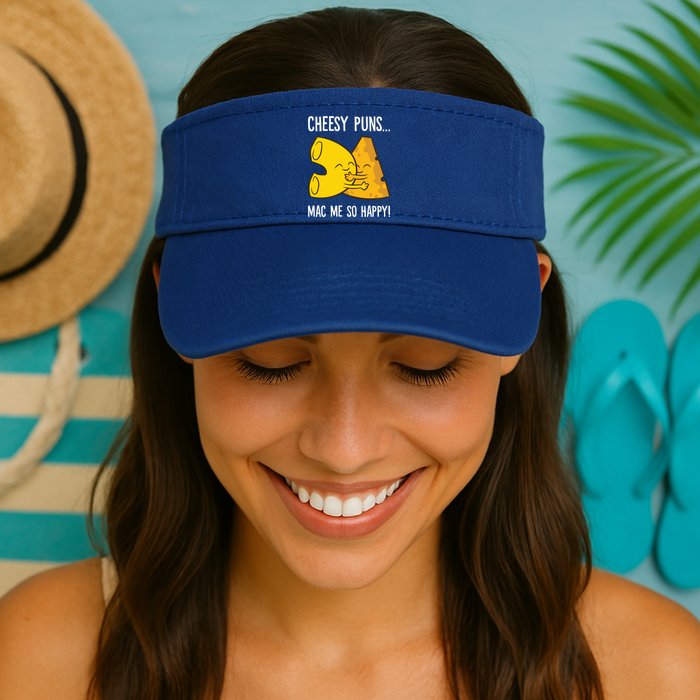 Cheesy Puns Mac Me So Happy Funny Mac And Cheese Gift Visor