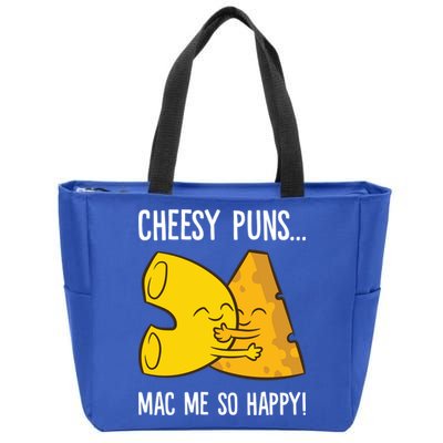 Cheesy Puns Mac Me So Happy Funny Mac And Cheese Gift Zip Tote Bag