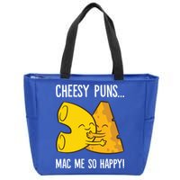 Cheesy Puns Mac Me So Happy Funny Mac And Cheese Gift Zip Tote Bag