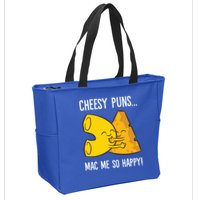 Cheesy Puns Mac Me So Happy Funny Mac And Cheese Gift Zip Tote Bag